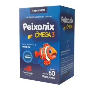Peixonix Ômega 3 Kids Sabor Cereja 60 Cápsulas Mastigáveis Maxinutri