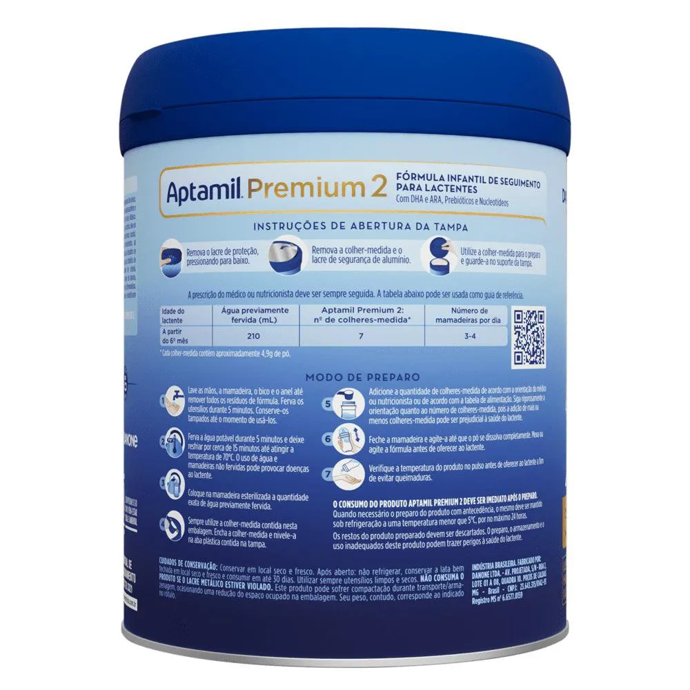 Fórmula Infantil de Seguimento Aptamil Premium 2 Danone 800g (6 a 12 meses) - Imagem 3