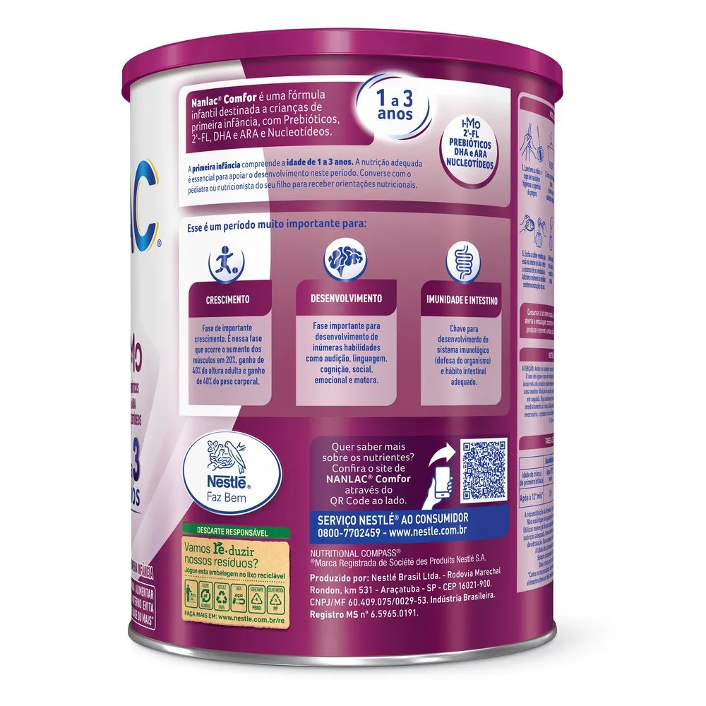 Fórmula Infantil de Seguimento NANLAC Comfor Nestlé 800g (1 a 3 anos) - Imagem 2