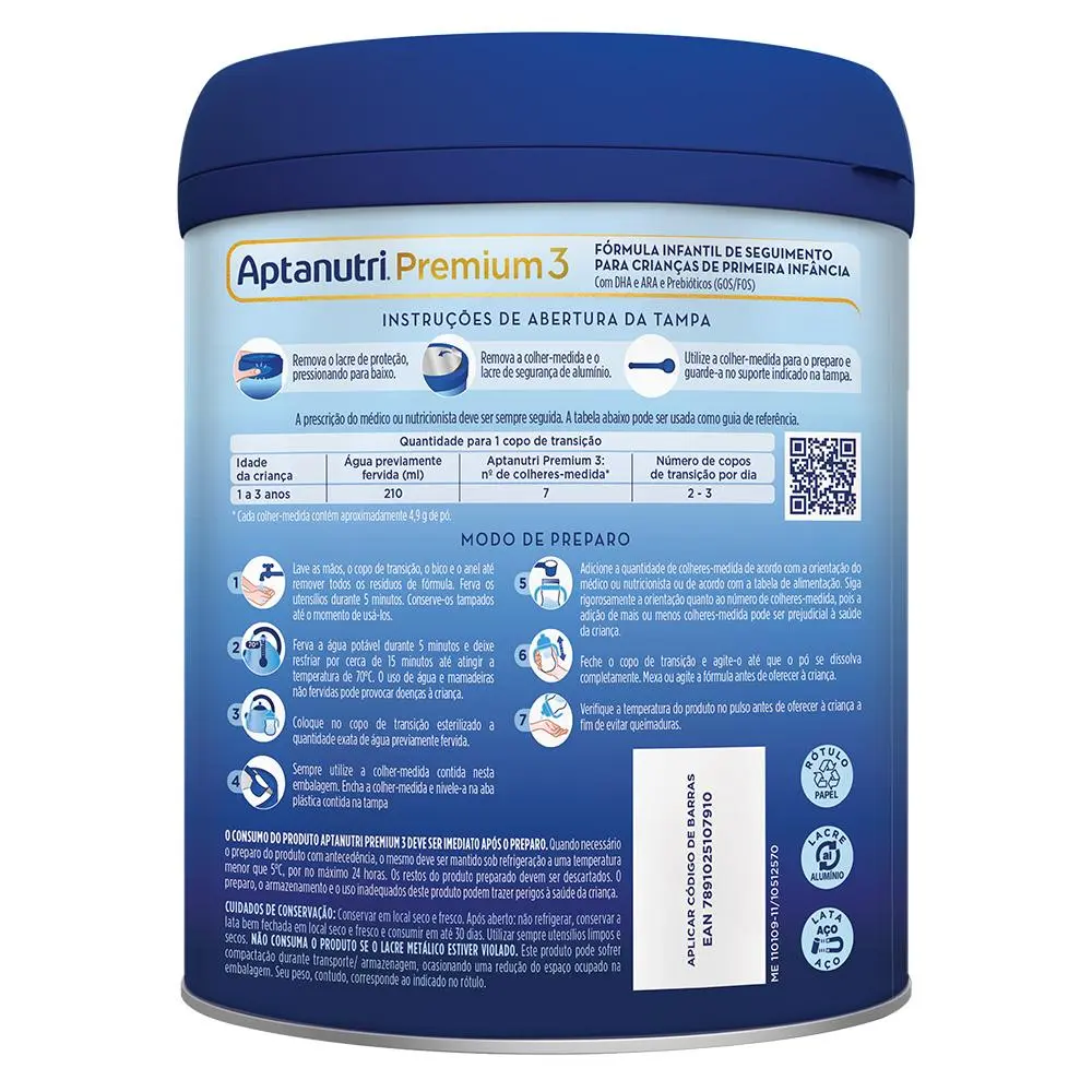 Fórmula Infantil de Seguimento Aptanutri Premium 3 Danone 800g (1 a 3 anos) - Imagem 2